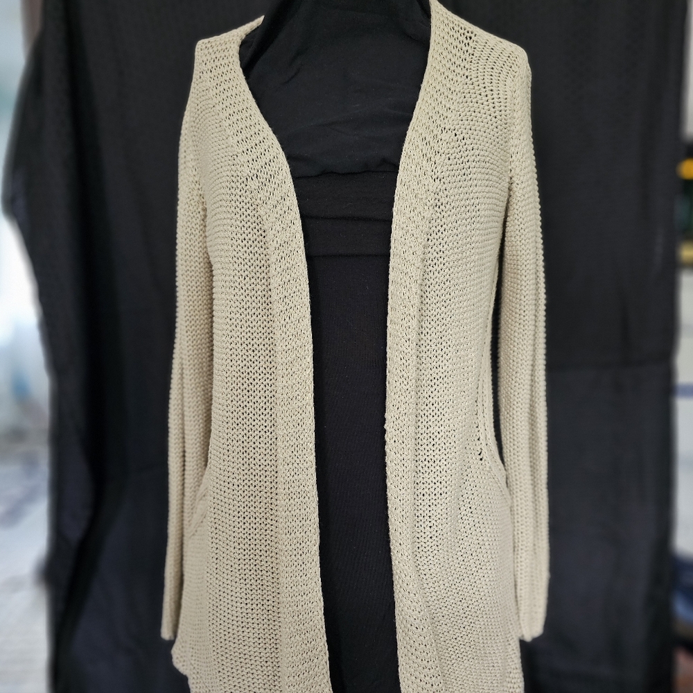 Lineamaglia Delicate Knit Cardigan Patterned Back Made In Italy